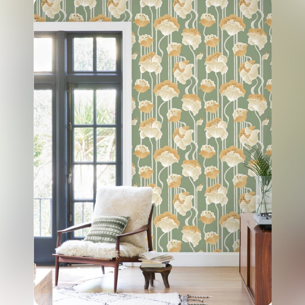 Mirth Studios Shirley Deco Floral Peel-and-Stick Wallpaper. Sold @ Anthropologie - Picture 1 of 9